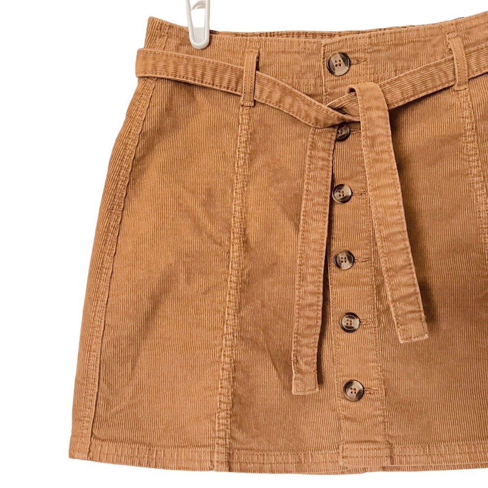 American Eagle Super Stretch High Rise A-Line Button Front Corduroy Skirt Size 4 - Picture 3 of 11